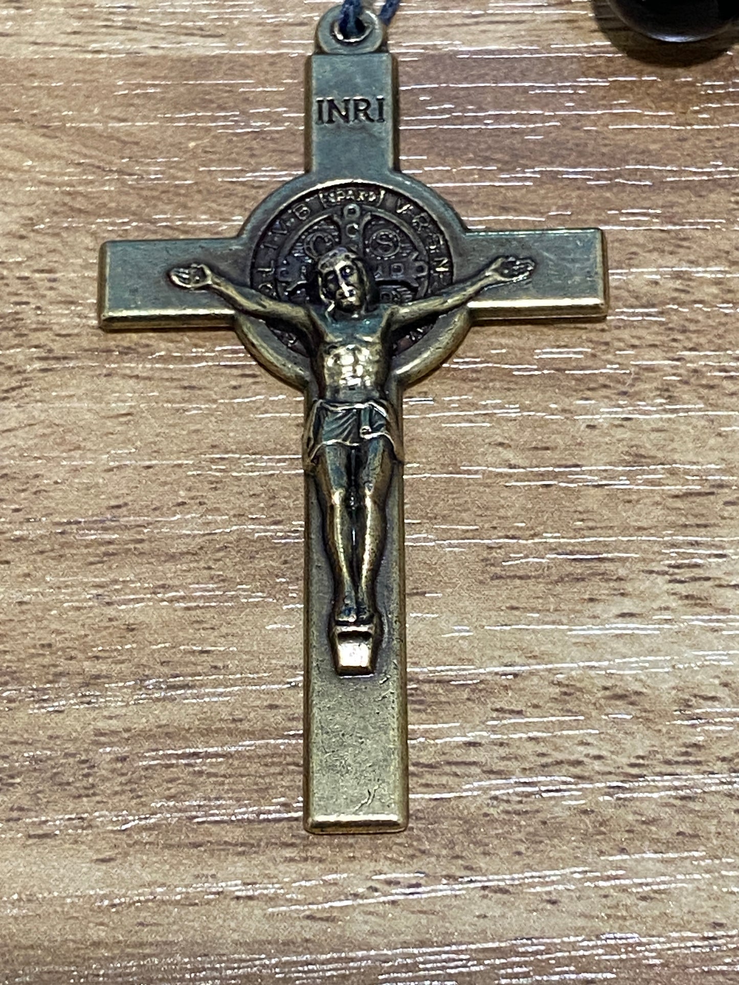 Kevlar cord - Miraculous Medal - Black Cord and Onyx Beads