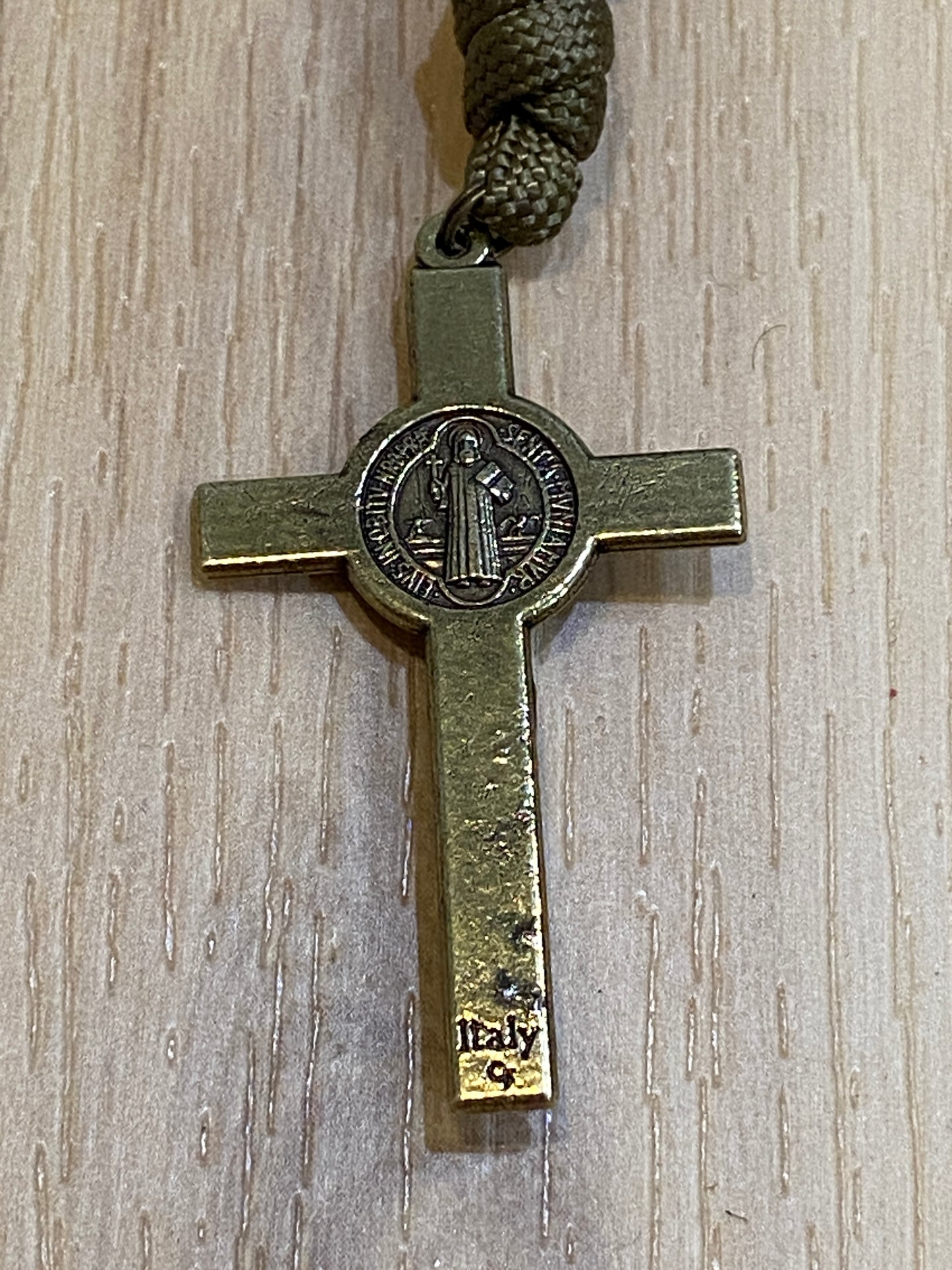 Paracord Rosary - Coyote Brown and Black Acrylic Beads